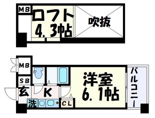 エステムコート三宮EASTポルトマーレの物件間取画像